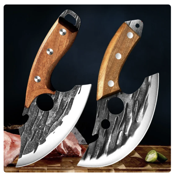 Cutelo de carne forjado para cozinha, Faca do chef, Pesca, Desossa, Corte de frutas, Churrasco, Açougueiro, Utilitário portátil, Faca Viking, Abridor de latas